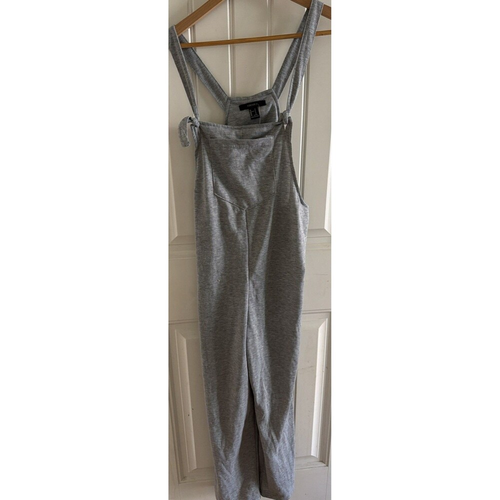 NWT FOREVER 21 Women's Gray Sleeveless Knit Jumpsuit S Pocket Y2K